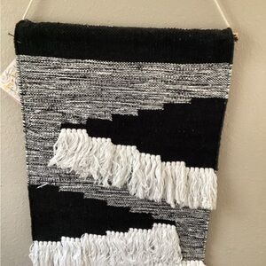 Black and White Woven Wall Hanging